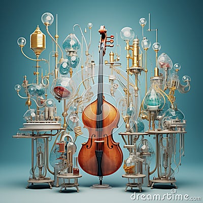 Futuristic Orchestra of Medical Instruments Stock Photo