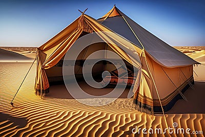 Discover a hidden Bedouin world of sand dunes, tents and desert sky in one of the most amazing travel destinations, made with Stock Photo