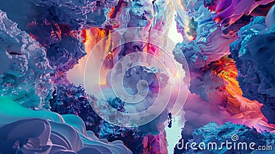 Discover the limitless potential of digital art with these dynamic and colorful scene Stock Photo