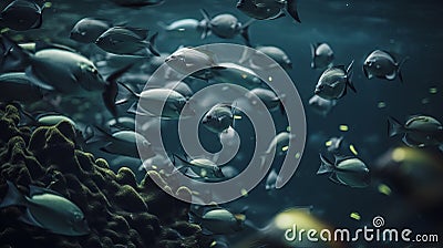 Underwater Manhattan: Award-Winning Minimalistic Close-Up Photo with Dramatic Atmosphere and Exquisite Detail, Generative AI Stock Photo