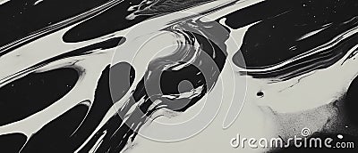 Layered ink patterns showcasing intricate textures and dynamic shapes in monochrome Stock Photo