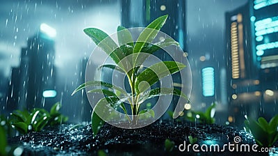 Discover Urban Innovation for Sustainable Future Cities A Tech-Driven Futuristic Metropolis Using AI to Optimize Energy Efficiency Stock Photo