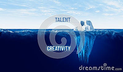 Discover your hidden creativity concept with iceberg Stock Photo