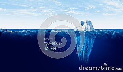 Discover your hidden talent concept with iceberg Stock Photo