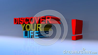Discover your life on blue Stock Photo