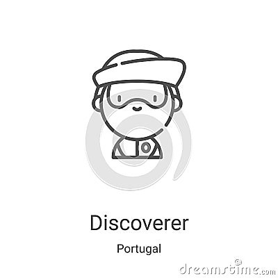 discoverer icon vector from portugal collection. Thin line discoverer outline icon vector illustration. Linear symbol for use on Vector Illustration