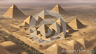 Discovering the Wonders of Ancient Egypts Giza Pyramids and Sphi Stock Photo