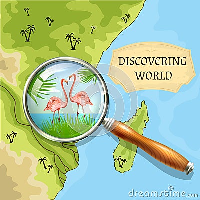 Discovering World Background Vector Illustration
