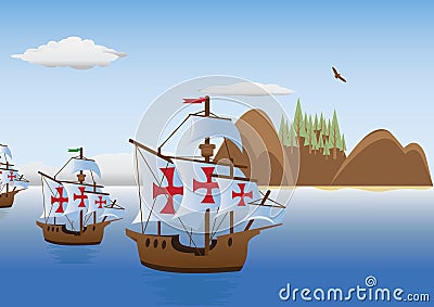 The discovery of America Vector Illustration