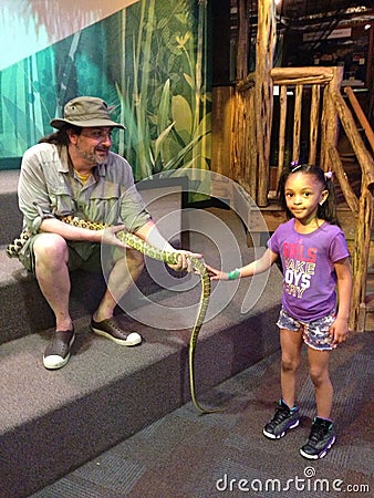 Discovery place snake petting Editorial Stock Photo