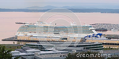 Discovery Princess Cruise Ship at Pier 91 terminal in Seattle at dawn Editorial Stock Photo