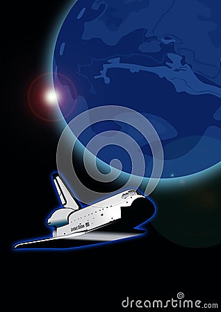 discovery shuttle Cartoon Illustration