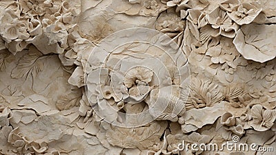Discovery Unleashed: Fossilized Limestone Exploration. AI generate Stock Photo
