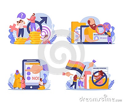 Discrimination Flat Concept Vector Illustration