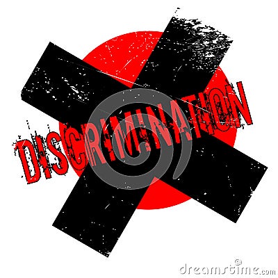 Discrimination rubber stamp Stock Photo