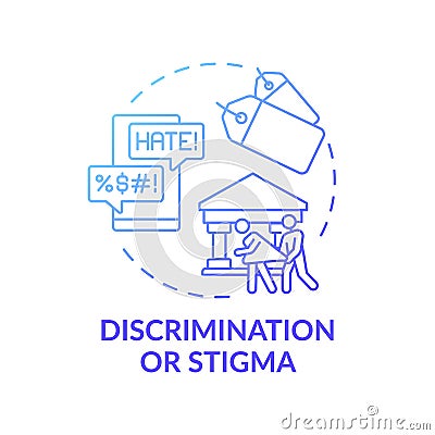 Discrimination or stigma blue gradient concept icon Vector Illustration