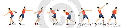 Discus throw set. Vector Illustration