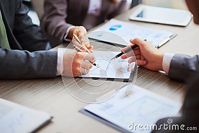 Discussing the scheme. Stock Photo