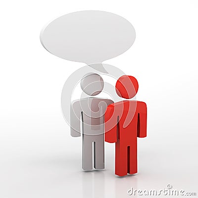 Discussion, blank speech bubble Stock Photo