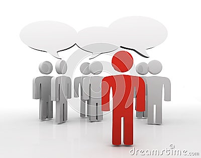 Discussion, blank speech bubbles Stock Photo