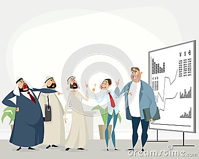 Discussion of business partners Vector Illustration