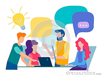 Discussion and communication in the office Vector Illustration