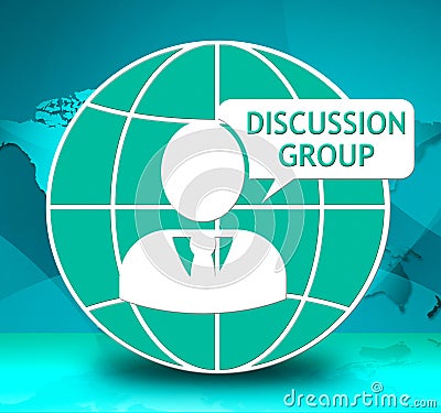 Discussion Group Icon Shows Community Forum 3d Illustration Stock Photo