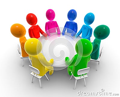 Discussion round table Stock Photo