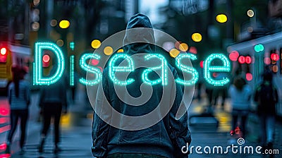 Disease sign. RSV causes respiratory infections. X virus Stock Photo