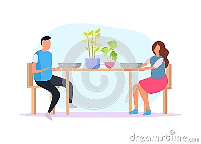 Disease Transmission Dinner Composition Vector Illustration