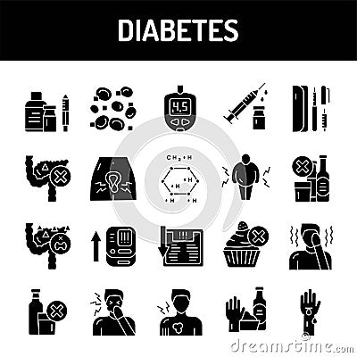 Diseases color line icons set. Isolated vector element. Vector Illustration