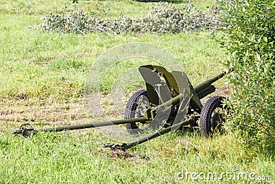 Disguised Soviet field gun 45mm Stock Photo