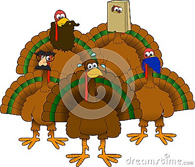 Disguised_turkeys Vector Illustration
