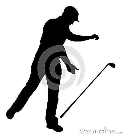 Disgusted Angry Golfer Series - Bad Iron Shot Throwing Club Vector Illustration