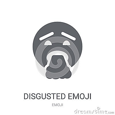 Disgusted emoji icon. Trendy Disgusted emoji logo concept on white background from Emoji collection Vector Illustration