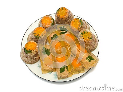 Dish with aspic Stock Photo