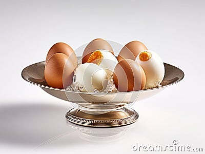 A dish of boiled eggs Stock Photo