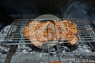 Dish from the chef grilled chicken from the professional Stock Photo