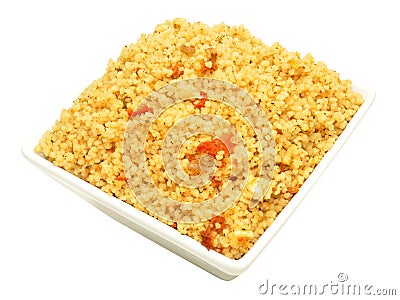 Dish Of Cooked Couscous Stock Photo