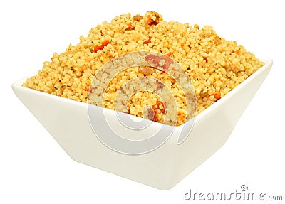 Dish Of Cooked Couscous Stock Photo