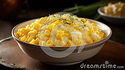 dish creamed corn Cartoon Illustration