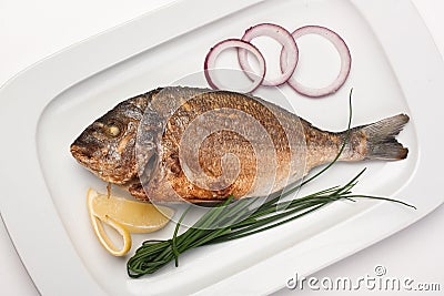 dish of fried fish Stock Photo