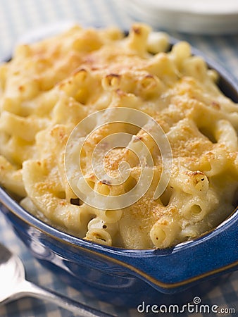 Dish of Macaroni Cheese Stock Photo