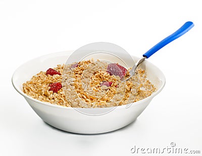 Dish of oat with strawberries Stock Photo