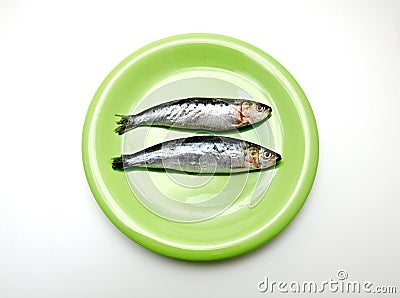 Dish with sardines Stock Photo