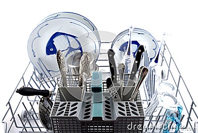 Dish-washer horizontaal Stock Photo