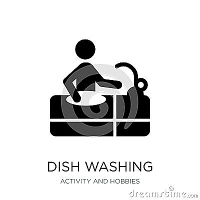 dish washing icon in trendy design style. dish washing icon isolated on white background. dish washing vector icon simple and Vector Illustration