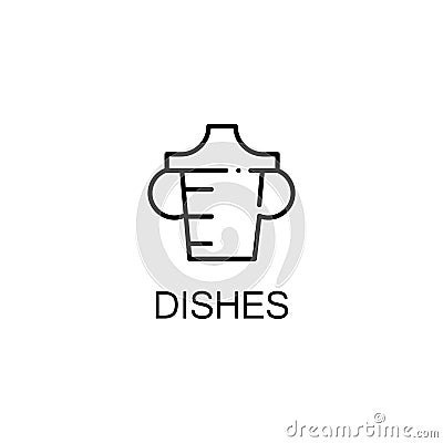 Dishes flat icon or logo for web design. Vector Illustration