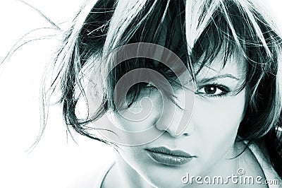 Dishevelled girl Stock Photo