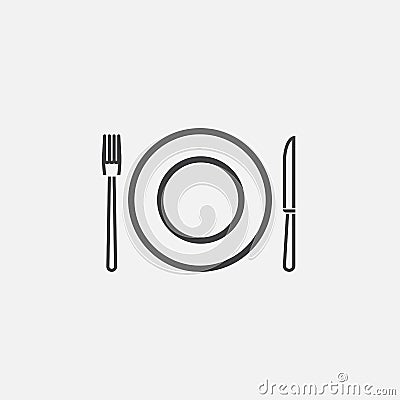 Dishware icon vector isolated on white Vector Illustration